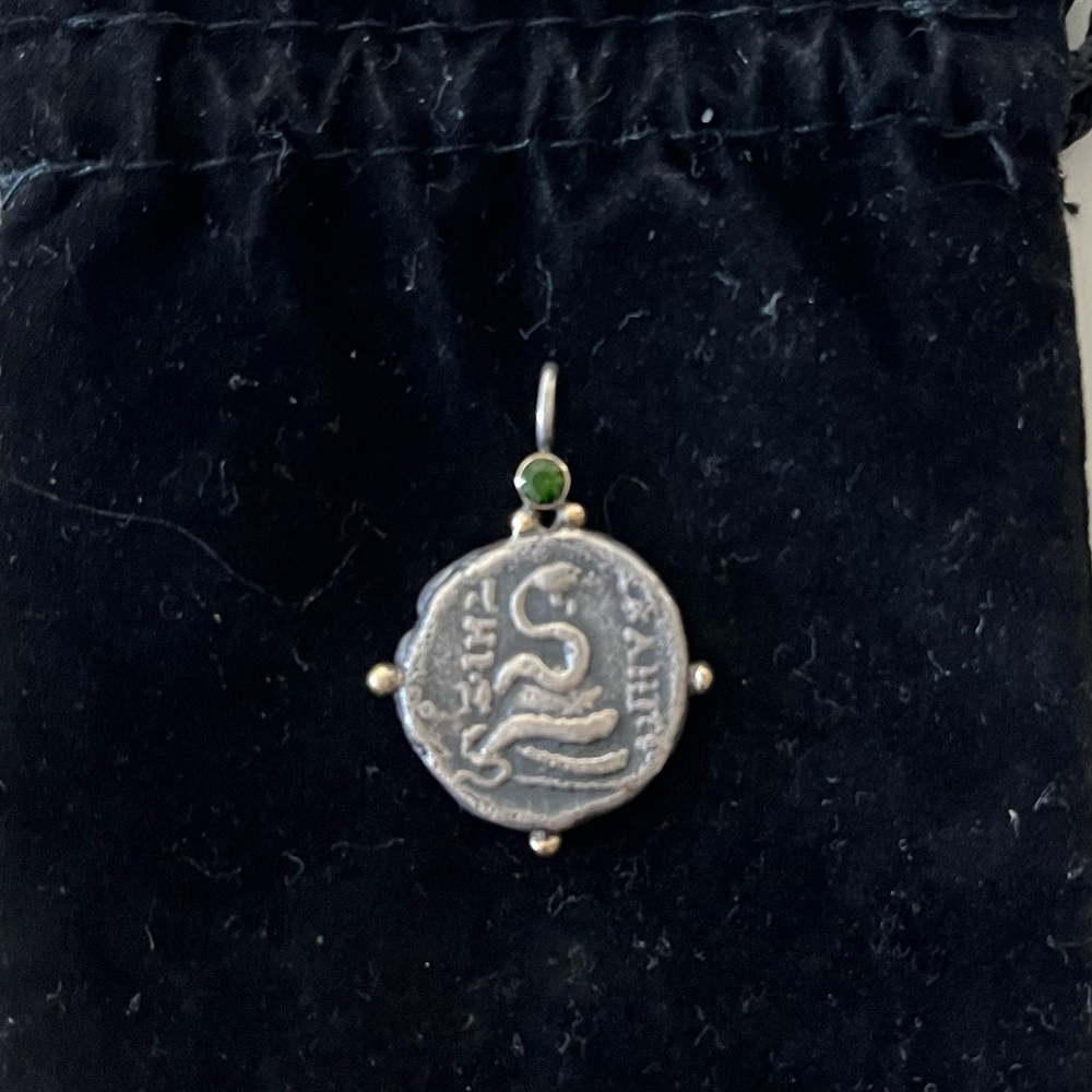 Talking Tree Designs Snake Coin Pendant.
